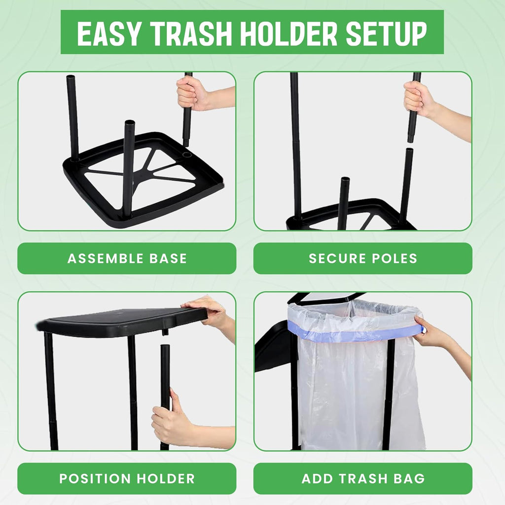 Roamix Collapsible Trash Can - 13 Gallon Foldable Garbage Bin with Carrying Bag for Indoor/Outdoor Use