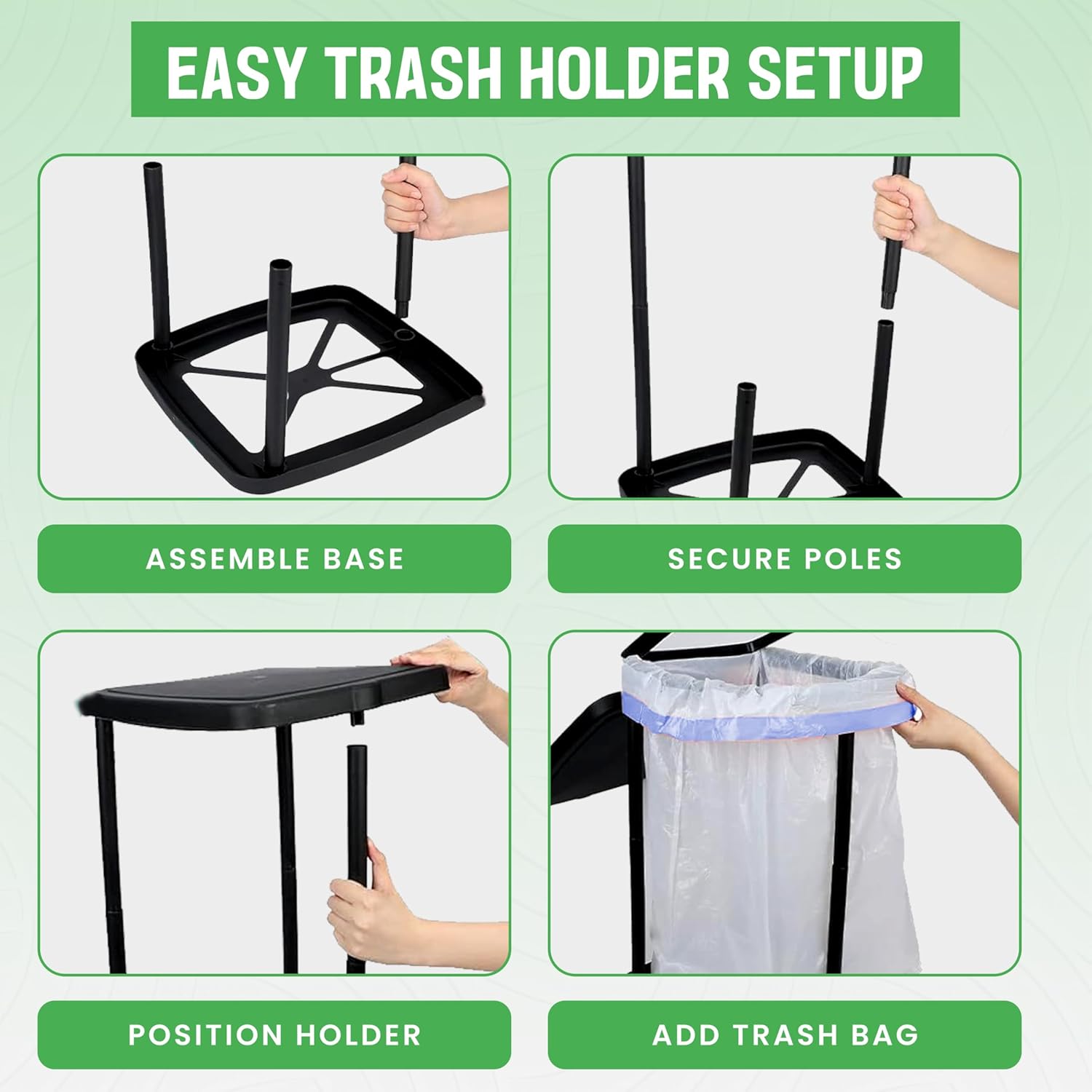 Roamix Collapsible Trash Can - 13 Gallon Foldable Garbage Bin with Carrying Bag for Indoor/Outdoor Use