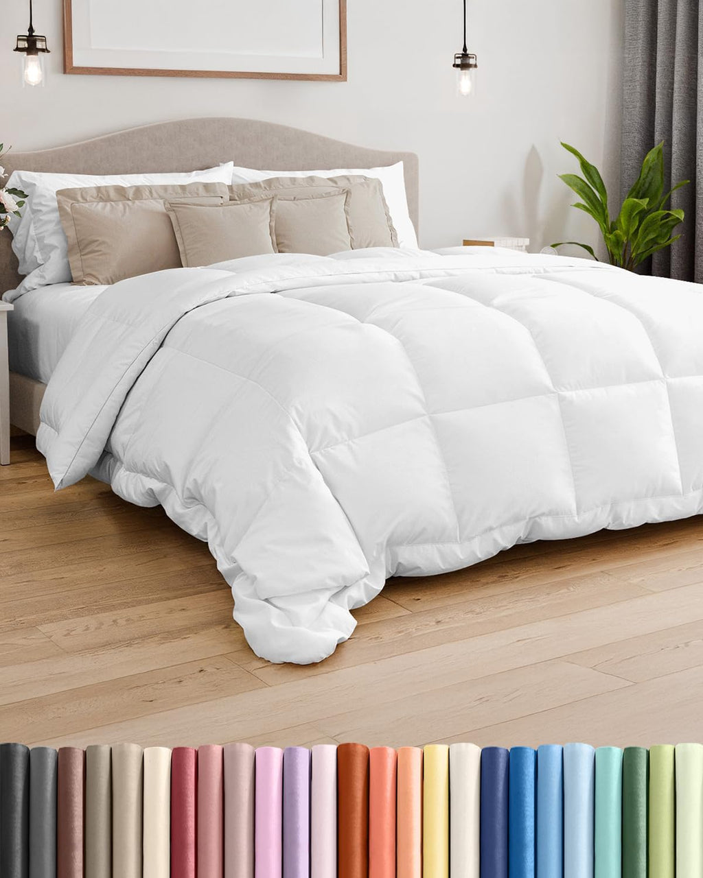 Regine Switzerland Cal King Size White Alternative Down Comforter - Warm, Lightweight & Breathable All-Season Bedding