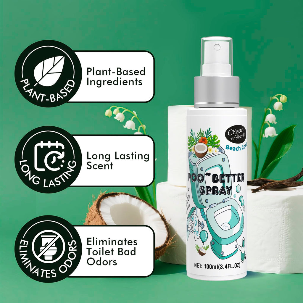 Clean-n-Fresh Toilet Spray, Holiday Pack Gift Set - 6.8 Fl Oz Balsam & Cedar and Bright Berry, Bathroom Odor Deodorizer, Up to 400 Uses