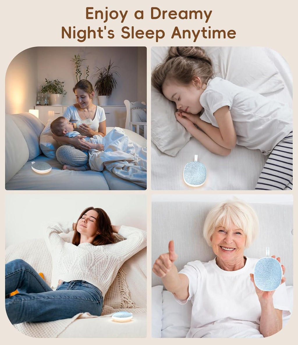 Skiennix Portable White Noise Machine - Bluetooth Speaker & Rechargeable Baby Sleep Soother | 6 Soothing Sounds, Blue