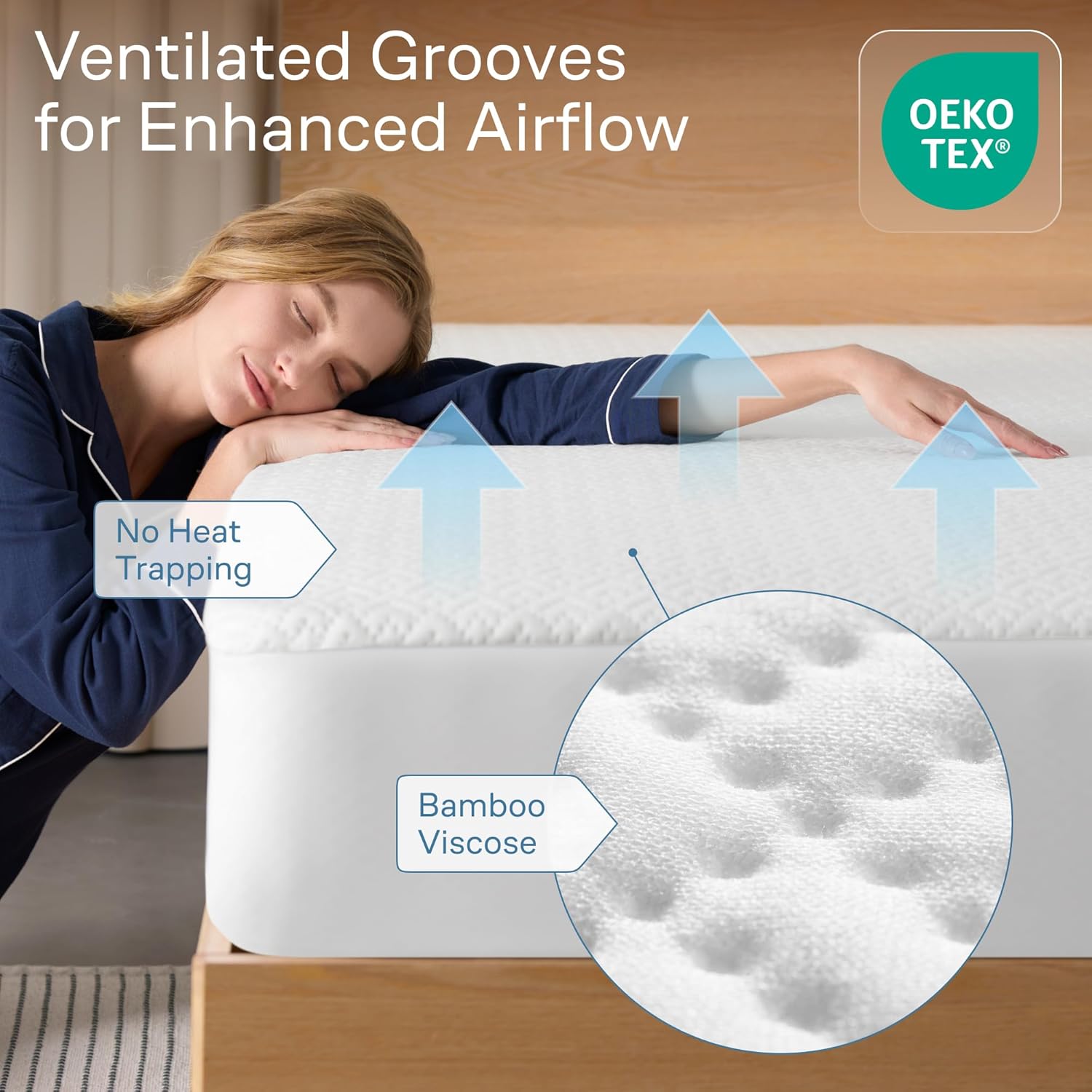 100% Waterproof Twin Mattress Protector - Noiseless & Cooling Bamboo Viscose - Ultimate Spill & Stain Defense (White)