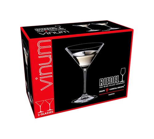 Riedel Vinum Martini Glasses - Crystal Glass, Dishwasher Safe, 2-Piece Set - Essential Home Bar Glassware 6416/77