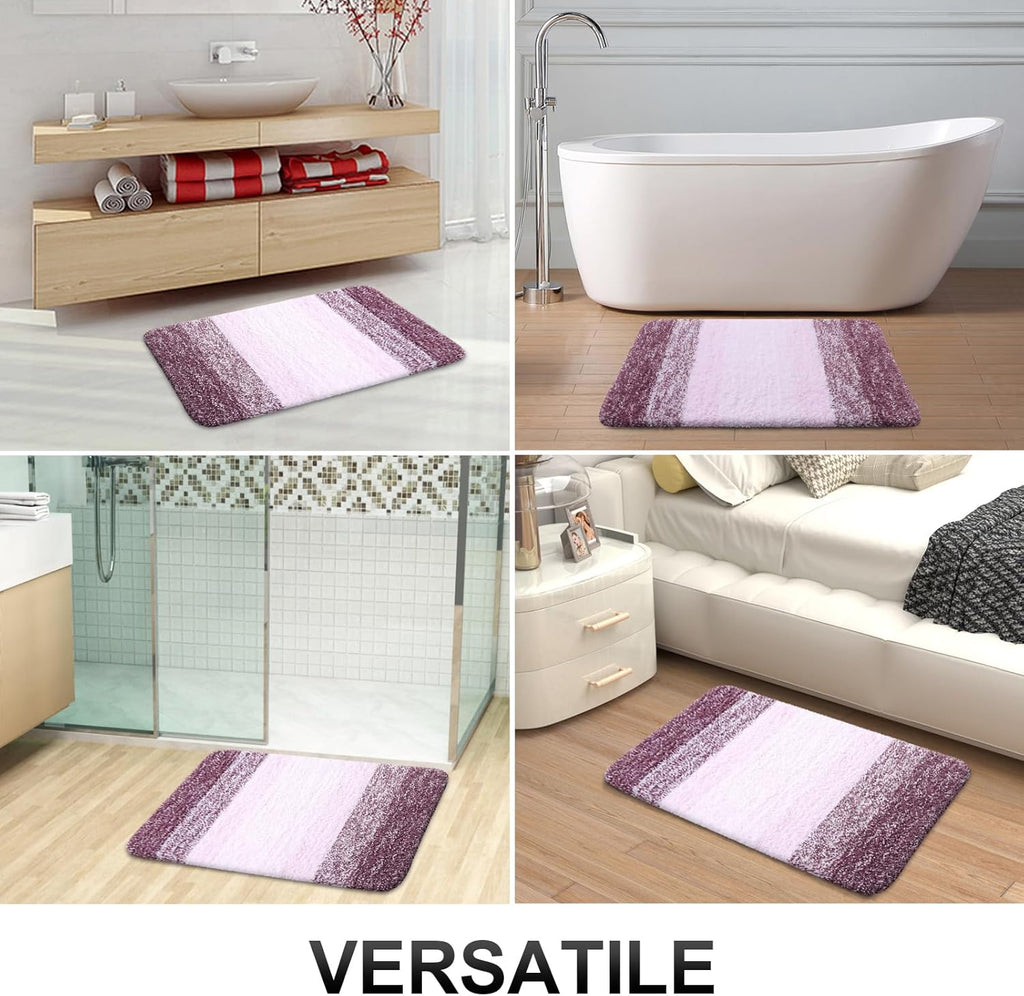 OLANLY Large Bathroom Rugs Mat - Extra Soft Absorbent Microfiber | Quick Dry, Machine Washable, Mauve 40x24