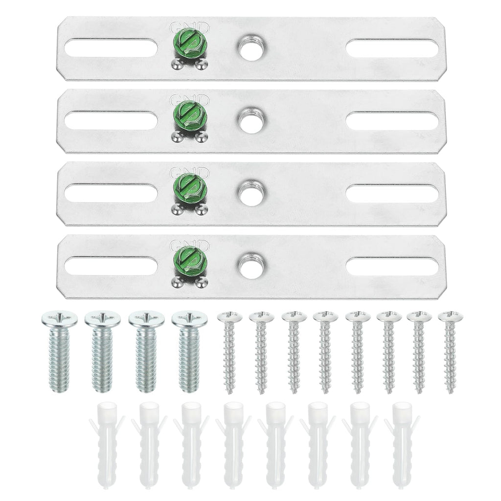 PATIKIL 4" Light Crossbar Kit, 4 Set Universal Light Fixture Mounting Bracket 1/4"-20 Tap Center Hole Ceiling Light Plate Canopy Hardware Set for Chandelier Wall Light, with Screw Pack