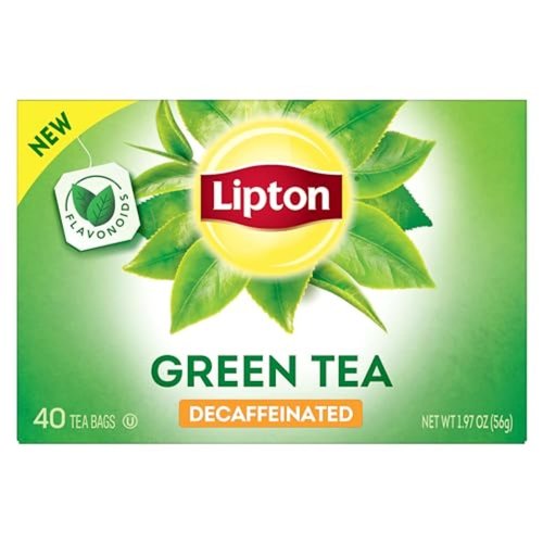 Lipton Decaffeinated Green Tea Bags - Unsweetened Teabags for Hot or Iced Tea | 40 Count