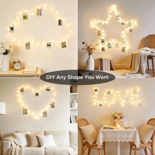 JMEXSUSS Fairy Lights - 33Ft 100LED Photo Clips String Light with Timer | Perfect for Bedroom & Party Decor