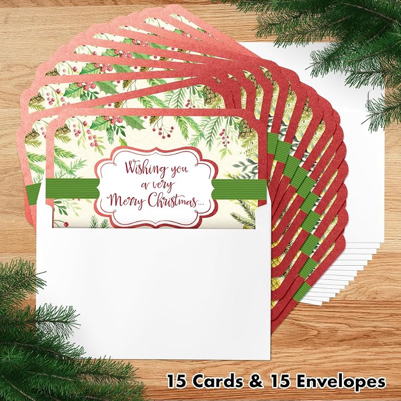 Very Merry Christmas Boxed Cards - 15 Holiday Greeting Cards with Envelopes (Designer Greetings) Variation: Very Merry Christmas+15 Boxed Cards