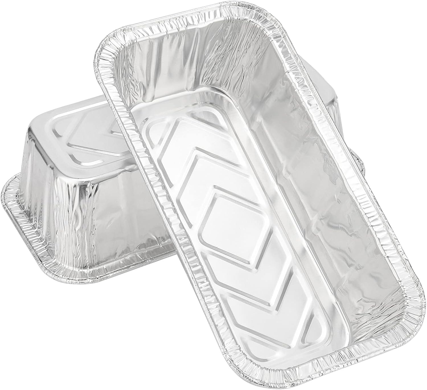 MANCHAP Foil Bread Baking Pans - 100 Pack Aluminum Trays for Food Storage | 8.6 x 4.5 x 2.4 Inch Silver