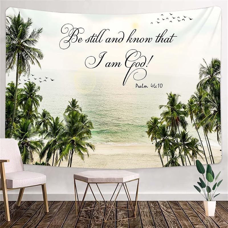 Christian Wall Tapestry - Be Still and Know That I Am God - 59x47