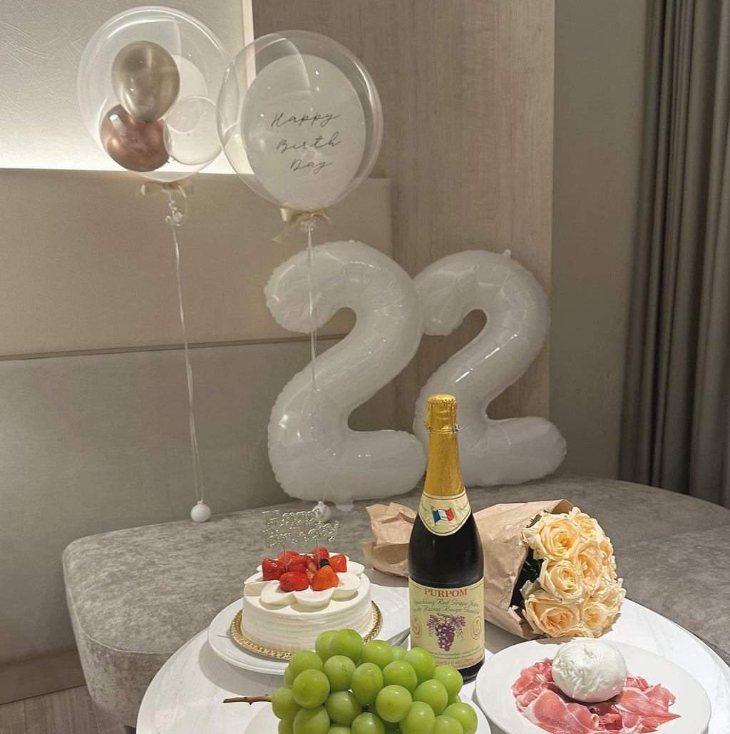 Regine Switzerland 40-Inch White Number 4 Balloon - Translucent Party Decoration for 4th Birthday