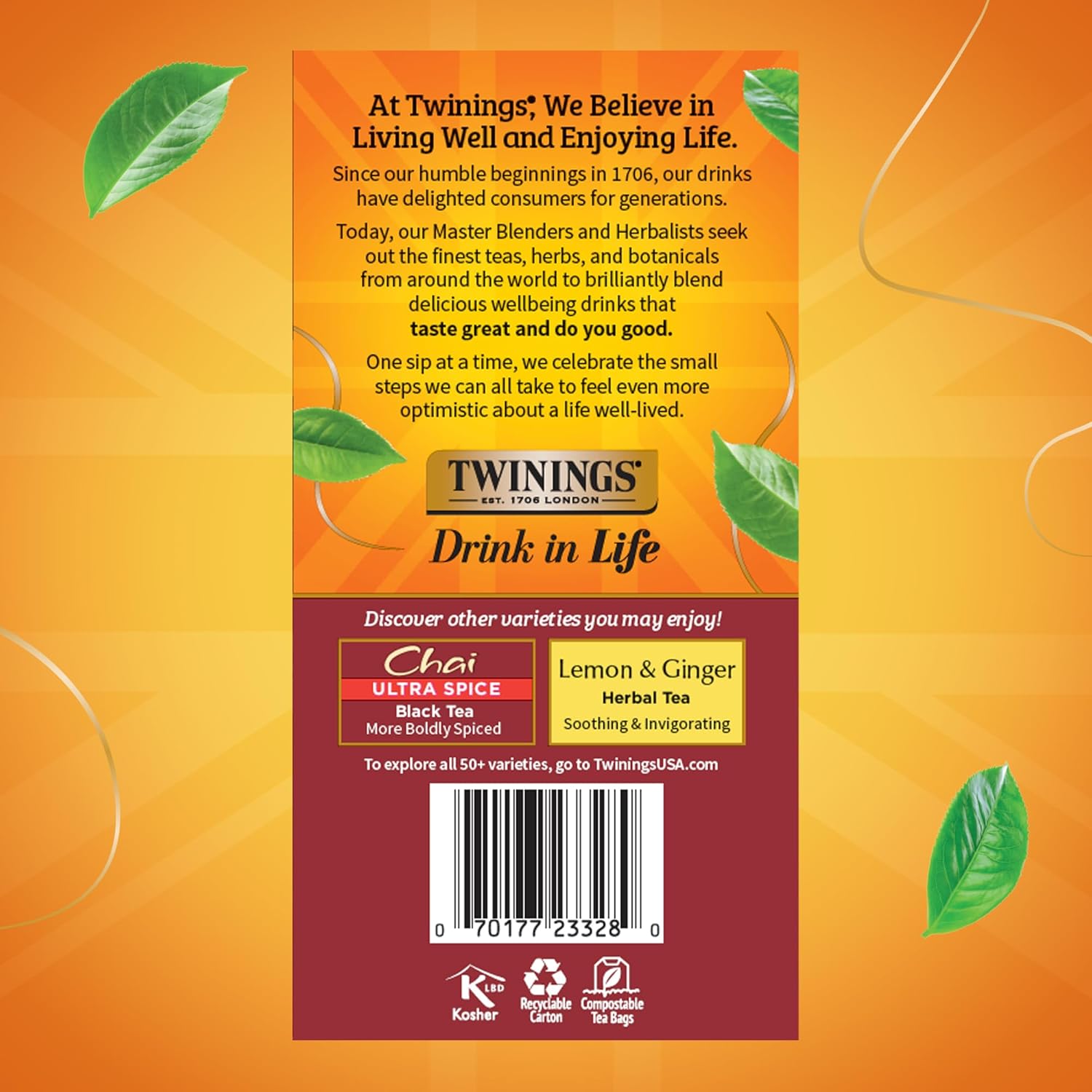 Twinings Chai Black Tea - Individually Wrapped Bags, 50 Count | Sweet & Savory Spices, Caffeinated