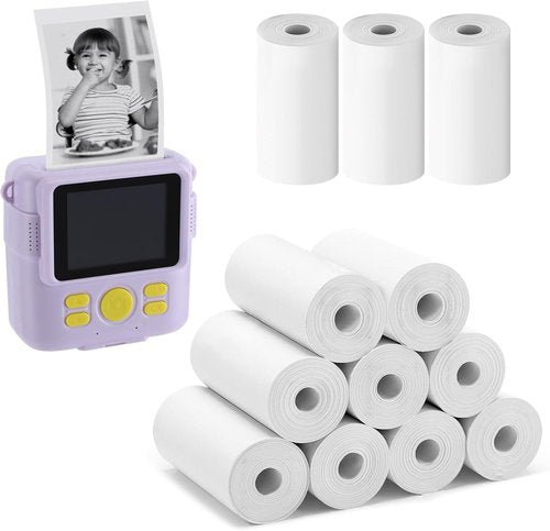 Kids Instant Camera Print Refill Paper by [Brand Name] - 12 Thermal Rolls for Fun Photos | Perfect Gift for Ages 4-10