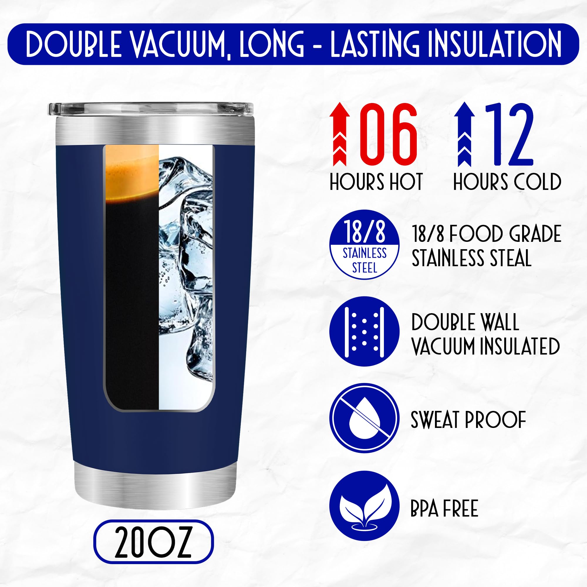 FUNITZ Retirement Gifts for Men 2026 - Retired Under New Management - Retirement Tumbler for Men Husband, Boyfriend, Father, Boss - Cool Gifts 20oz Navy Tumbler Birthday, Anniversary, Christmas