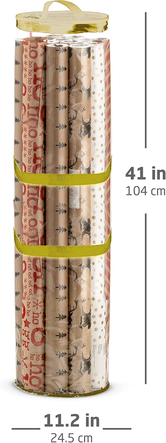 ZOBER Wrapping Paper Storage Container - 40-Inch Waterproof Organizer for 25 Rolls of Gift Wrap
