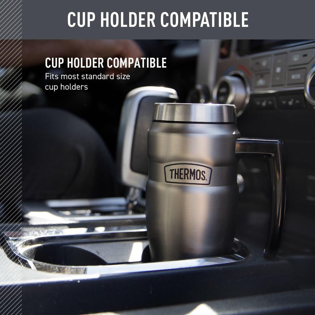 THERMOS Stainless King Travel Mug - 16oz Vacuum-Insulated, Midnight Blue - Leak-Proof Coffee Tumbler for Hot & Cold Drinks