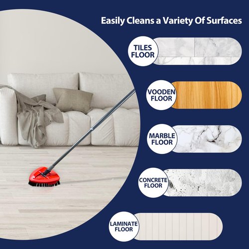 Spin Mop Scrub Brush Head, 2 Pcs Scrub Mop Compatible EasyWring 1-Tank System, Hard Bristle Cleaning Scrubber Mop Head for Bathroom, Kitchen, Tub and Tile
