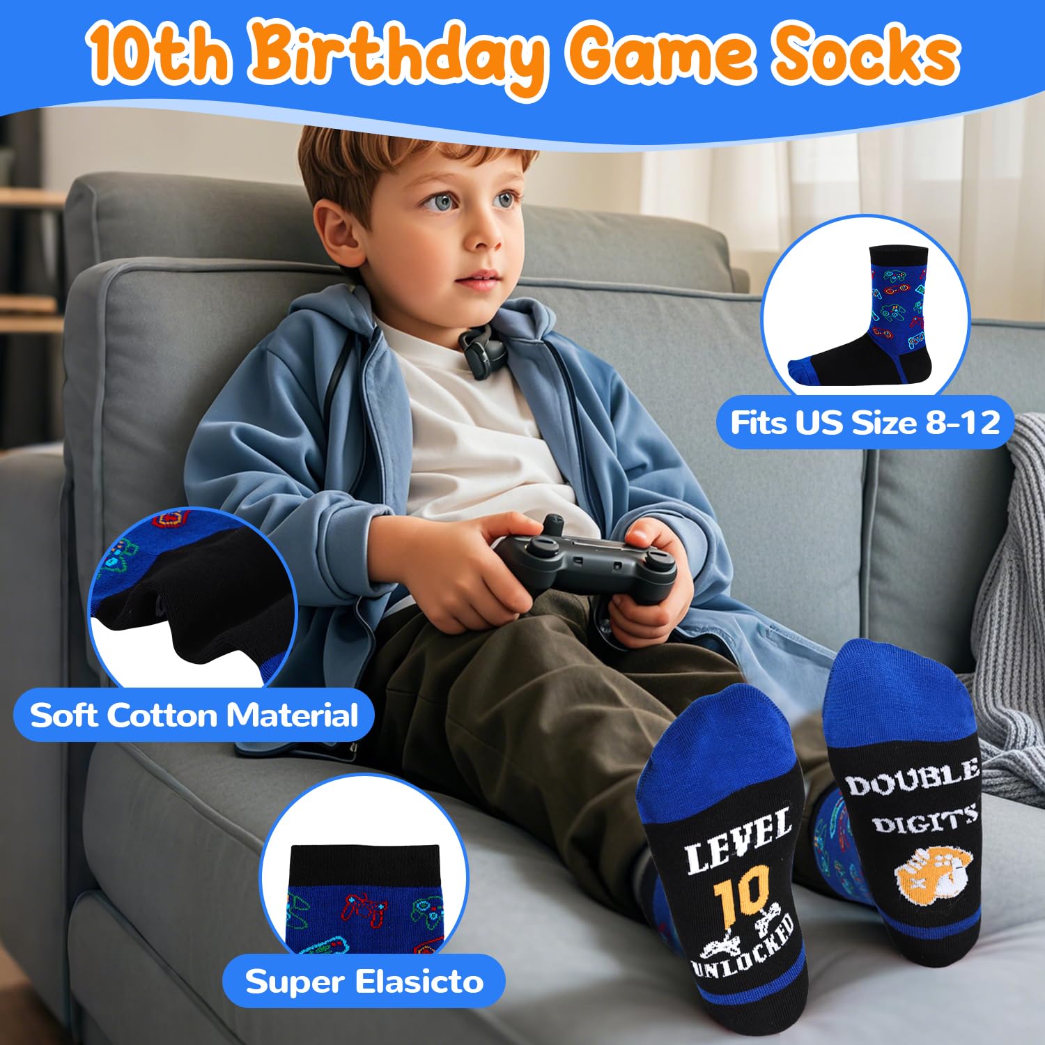 Splandiant 10 Year Old Boy Birthday Gift Ideas, Funny Gamer Birthday Gift Set for 10th Boys, Ten Gamepad Gifts Ideas for Boys Son Grandson Nephew Friend Video Game Lovers