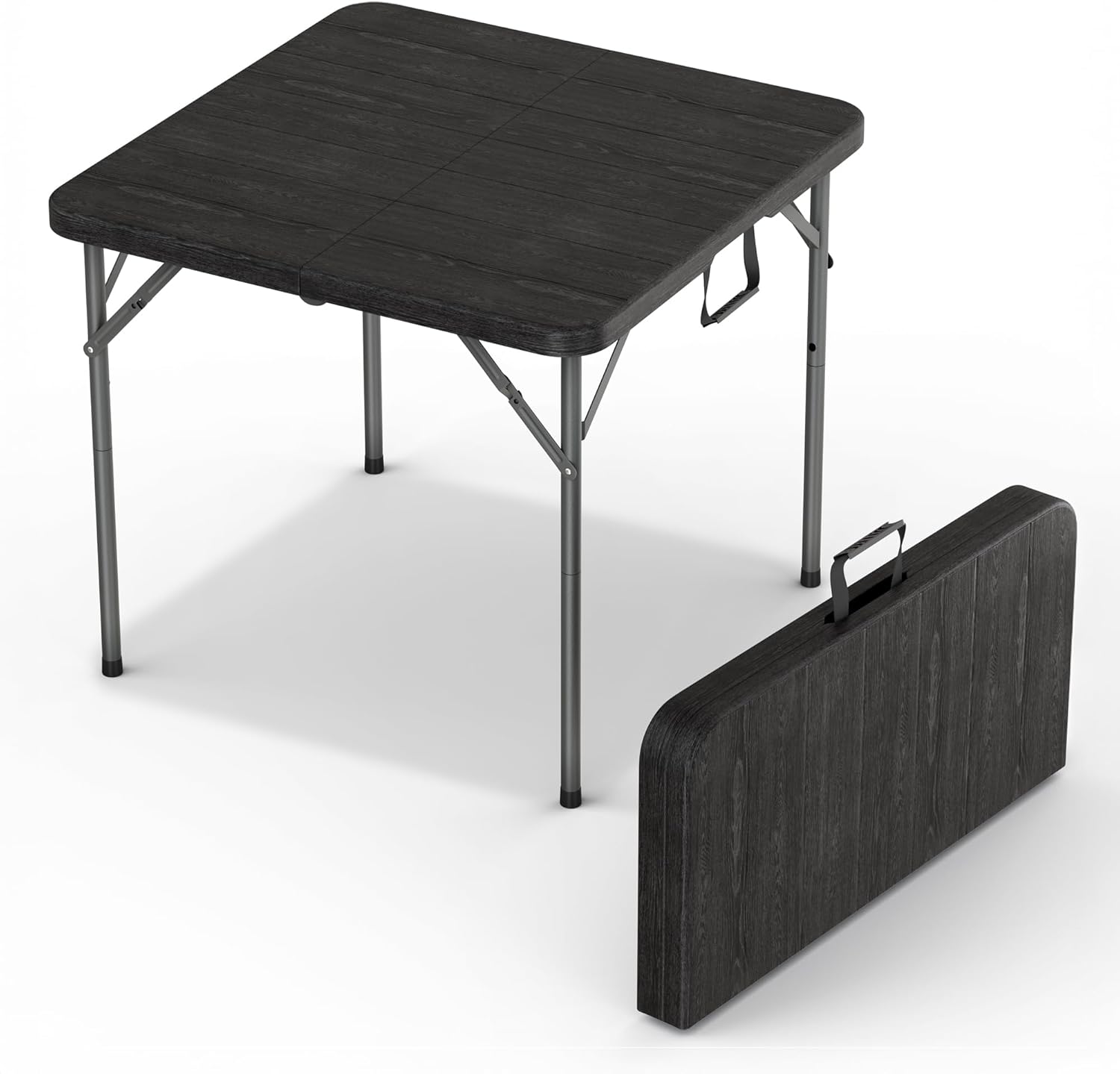 Modern Space 34" Square Foldable Table - Heavy Duty Portable Design with Built-In Handle for Indoor/Outdoor Use