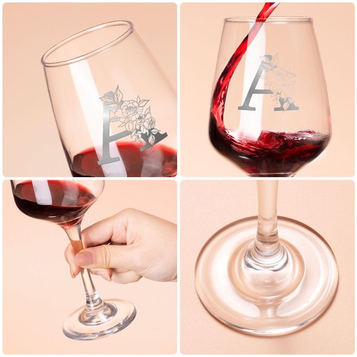 Monogrammed Wine Glass Gifts for Women, Personalized A-Z Wine Glass, Custom Gifts for Women, Unique Birthday Valentines Day Mothers Day Gift for Her, Mom, Wife, Friends