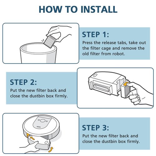 Combo 10 Max/ j9+/ j7+ HEPA Filters ONLY Compatible With i-Robot Roomba Combo 10 Max, Combo j9+, Combo j7+ Robot Vacuum (𝗡𝗼𝘁 𝗙𝗶𝘁 𝗳𝗼𝗿𝗥𝗼𝗼𝗺𝗯𝗮 j7/ j7+/ j9/ j9+)