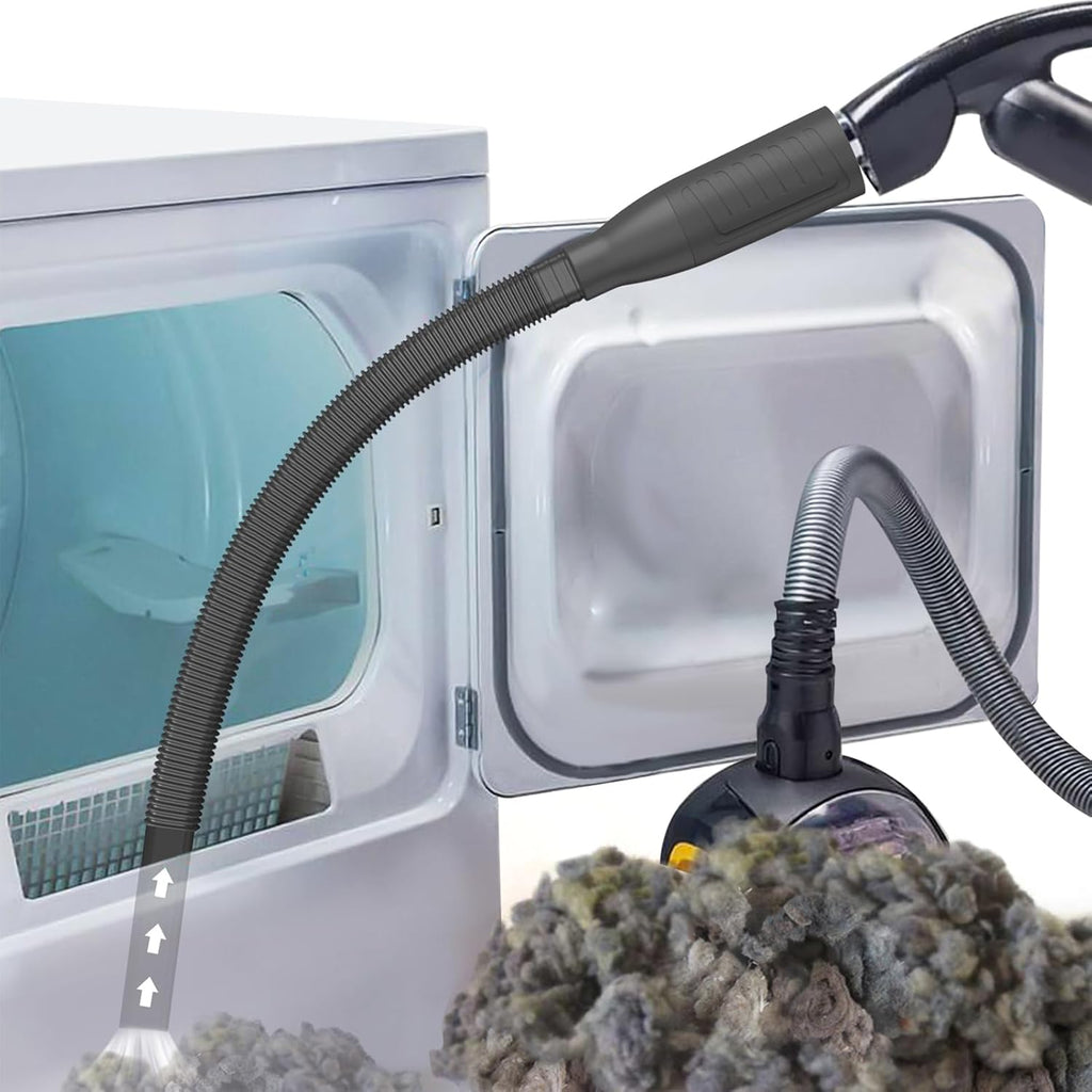 PetOde Dryer Vent Cleaner Kit - Efficient Lint Remover Vacuum Hose Attachment | Black