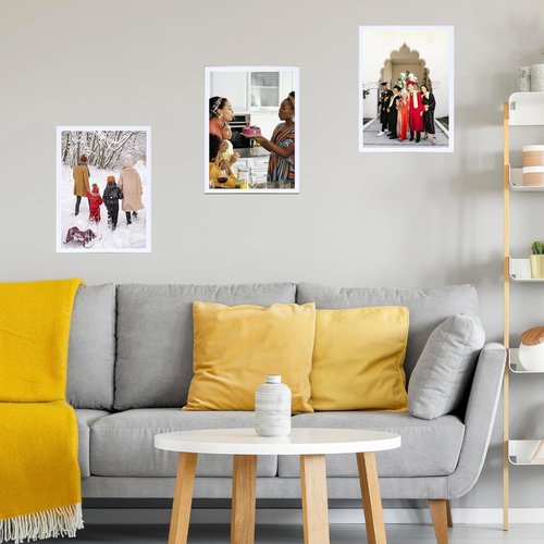 JCJMY 17x22 Picture Frame - White Wall Mount Frame for Horizontal or Vertical Display | Shatter-Resistant Plexiglass