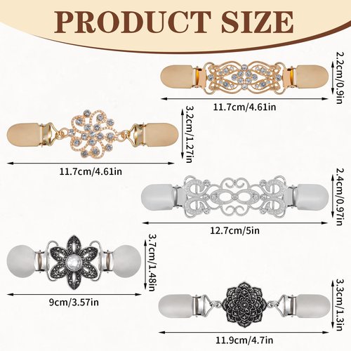 8 PCS Cinch Clip for Retro Sweater Clip,Dress Clip Back Cinch Shawl Cardigan Collar Pant Waist Tightener Clothes Clips to Tighten Dress for Women (Group f)
