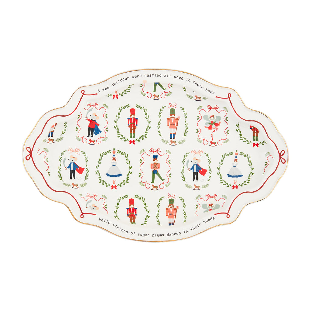 Mud Pie Nutcracker Christmas Platter; 10 1/2" x 16 1/4"