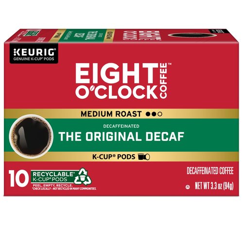 Eight O'Clock Coffee The Original Decaf, Single-Serve Keurig K-Cup Pods, Medium Roast Coffee Pods, 60 Count
