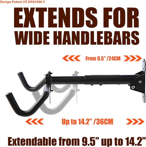 Gootus Bike Wall Mount Hanger - Horizontal Bicycle Storage Rack | Indoor Holder for Road, Mountain & Hybrid Bikes