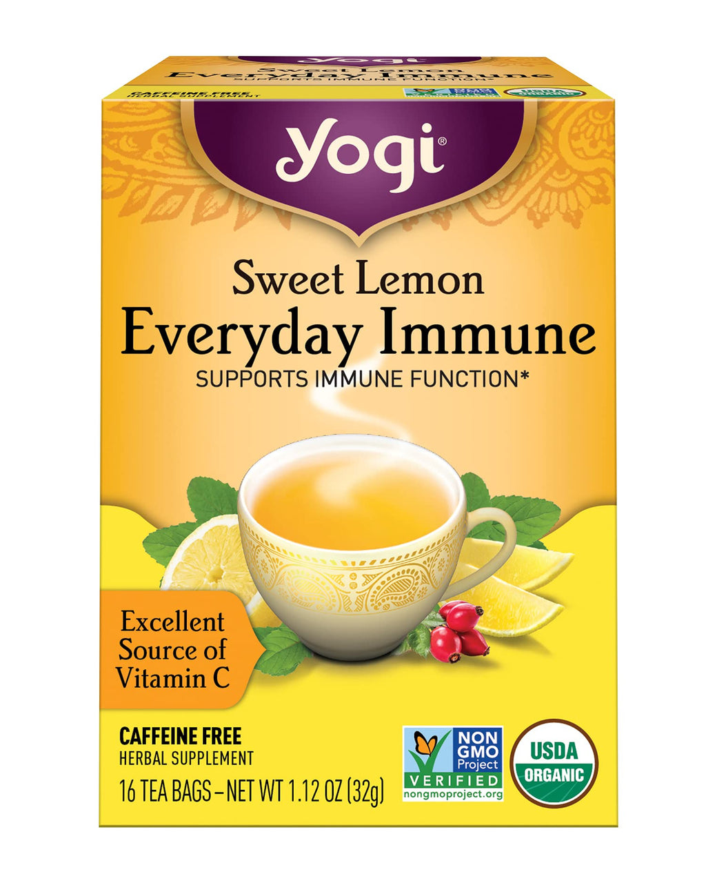 Yogi Tea, Tea Everyday Immune Sweet Lemon Organic, 16 Count