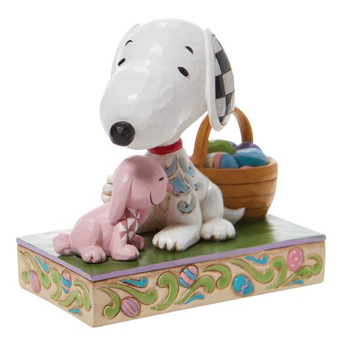 Enesco Peanuts by Jim Shore Snoopy with Bunny and Easter Basket Figurine, 4.75 Inch, Multicolor