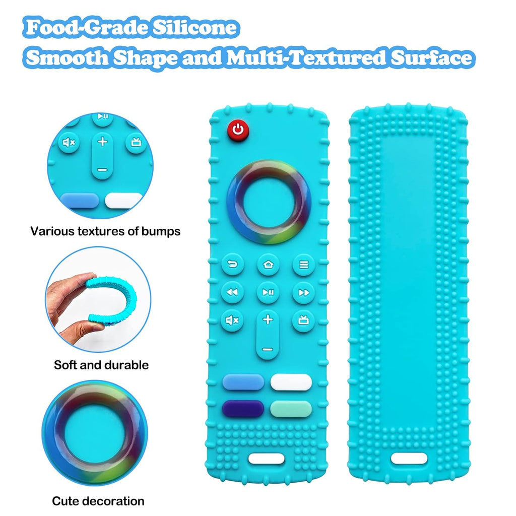 ROBBEAR Baby Teething Toy - Food Grade Silicone Teether in Fire TV Stick Shape | BPA-Free for 3-18 Months