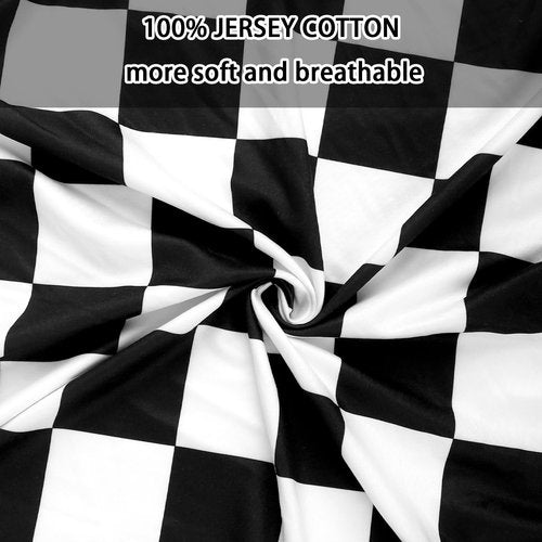 DILIMI Fitted Crib Sheets for Baby Boys and Girls, Ultra-Soft Breathable Baby Crib Sheet Fits Standard Crib and Toddler Mattress, Black Checkered