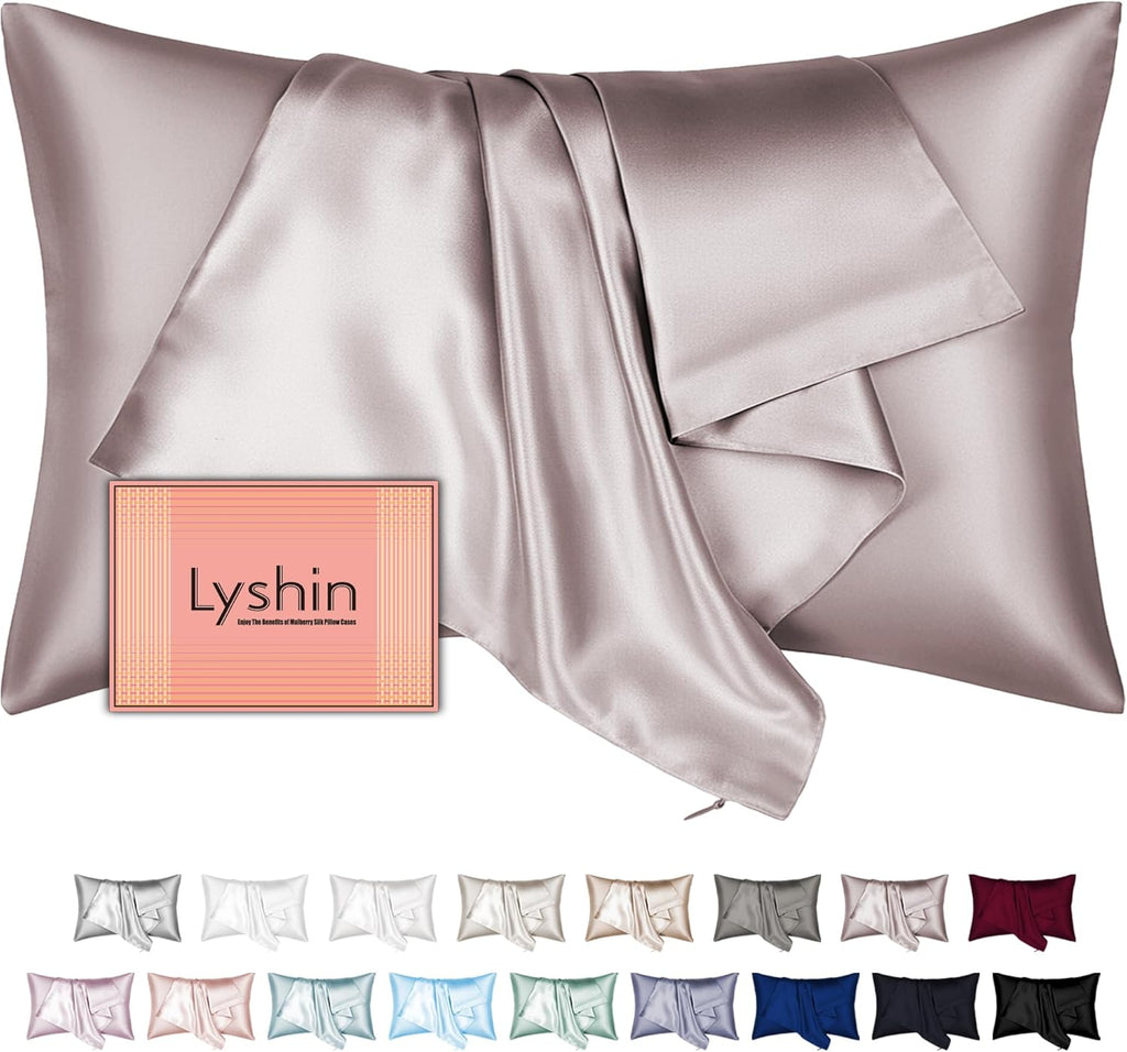 Mulberry Silk Pillowcases by Skiennix - King Size, Hidden Zipper, Soft & Breathable for Hair & Skin, Taupe