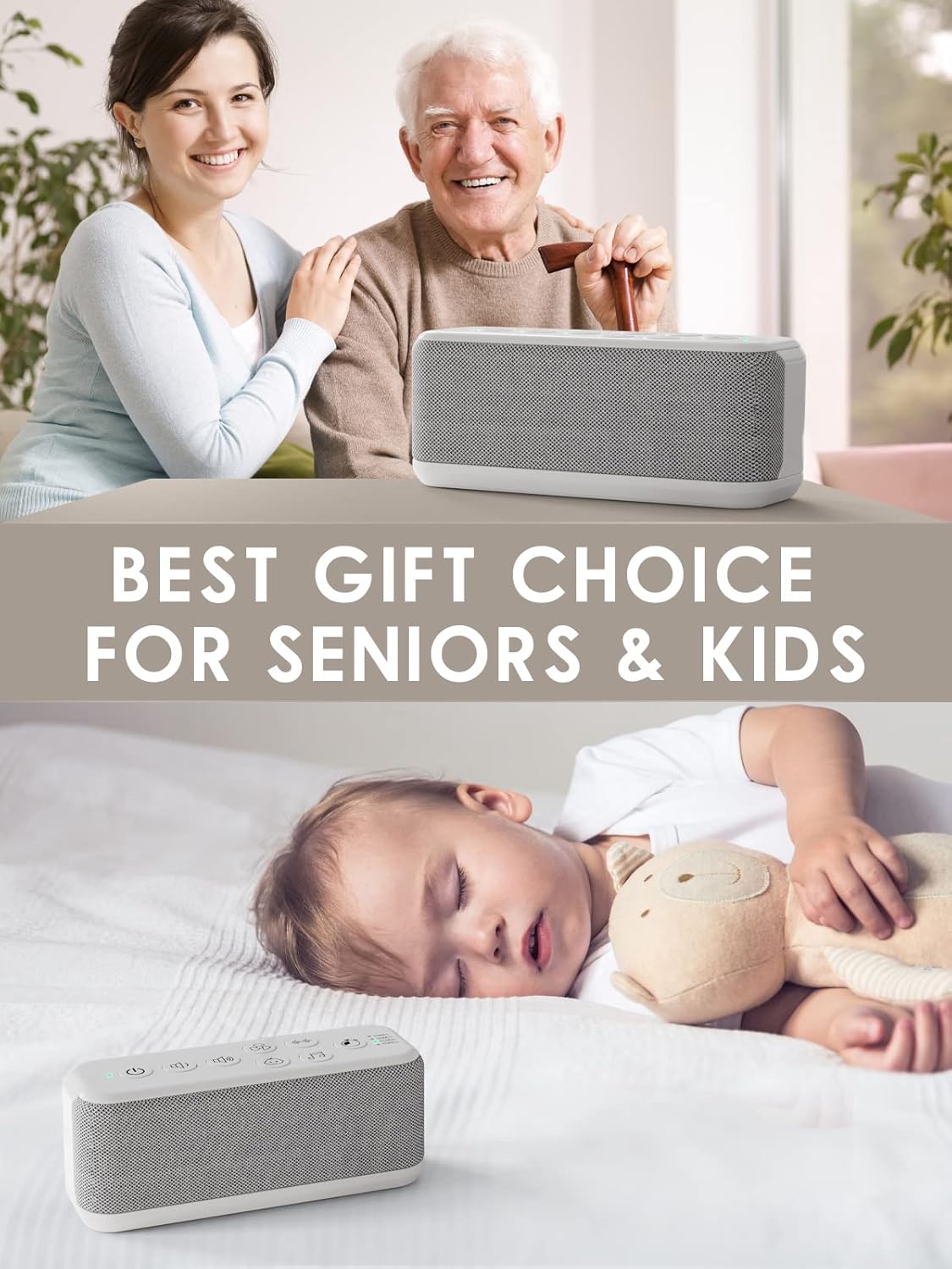 OnLyee White Noise Machine - USB Rechargeable Sound Therapy Device with 42 Soothing Sounds | Ideal for Sleep & Focus