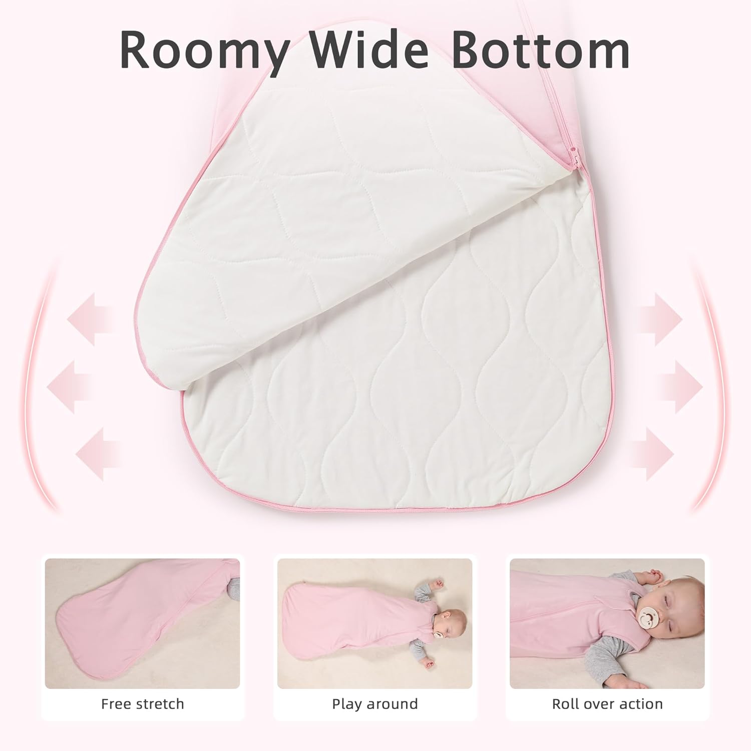 Skiennix Sleep Sack | 1.0 TOG Wearable Blanket for 6-18 Months | Lightweight Bamboo Rayon, Pink, M