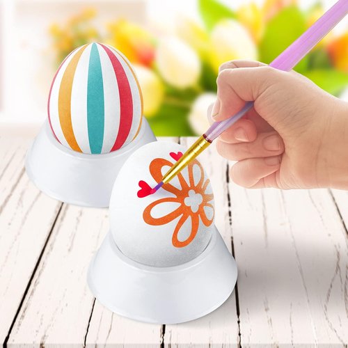 Flocking Eggs Painting Kit by Easter | 28 Paintable White Eggs with Doodle Kit for DIY Decor