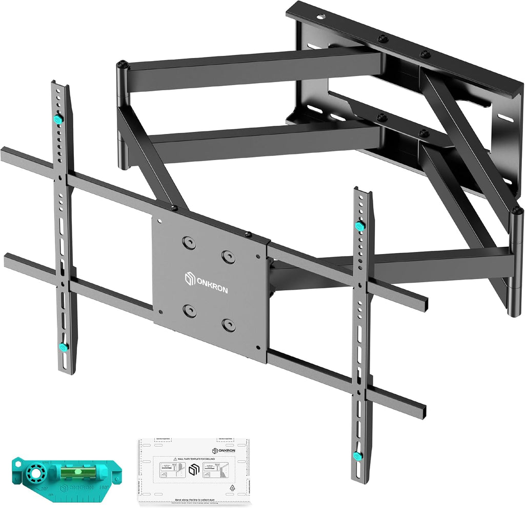 ONKRON Full Motion TV Wall Mount - Heavy Duty for 42-110 Inch TVs | Swivel, Tilt, Long Reach, Max VESA 800x600, Black