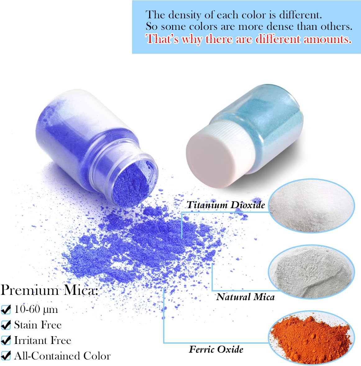 Skiennix Mica Powder Pigments - 15 Bottles of Vibrant Colors for Soap, Candle, and Resin Making