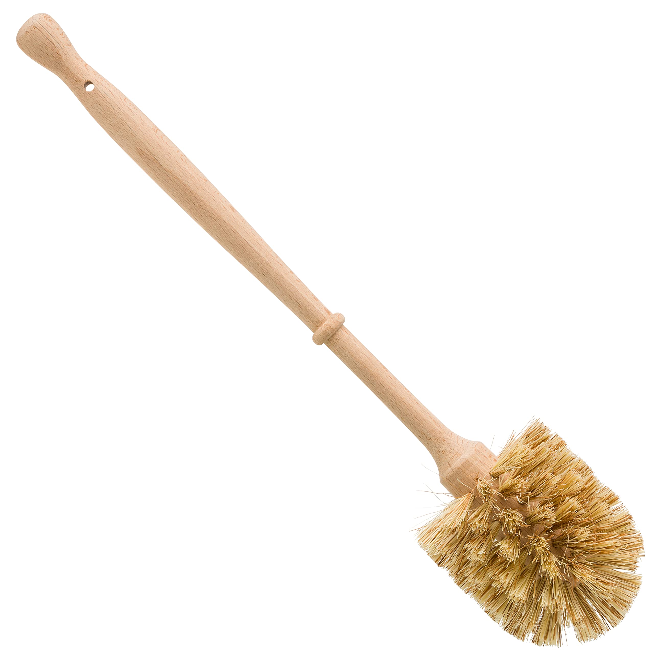 REDECKER Stiff Union Fiber Toilet Brush with Untreated Beechwood Handle - 14-1/2-inches - Made in Germany