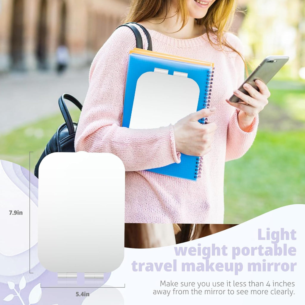 Skiennix Travel Makeup Mirror - Portable USB-Rechargeable Vanity Mirror with 3 Light Settings | Perfect Gift for Women and Girls
