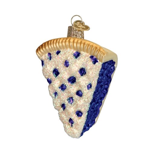 Old World Christmas Blueberry Pie Glass Blown Ornament for Christmas Tree, Handcrafted Holiday Decoration, Dessert Pie Collection