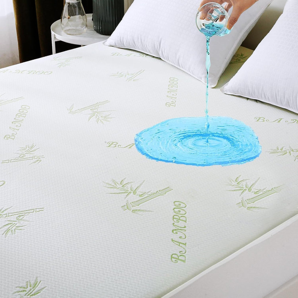 MUXHOMO Premium Waterproof Queen Mattress Protector - Breathable Cooling Cover with Deep Pocket (8"-21")