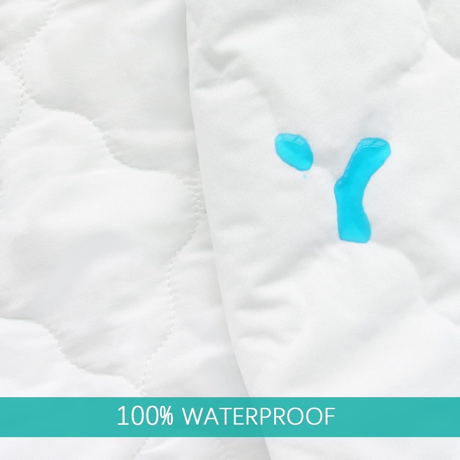Skiennix Mini Crib Mattress Protector - Waterproof & Noiseless Fitted Pad Cover | 38" x 24", White (Pack of 2)