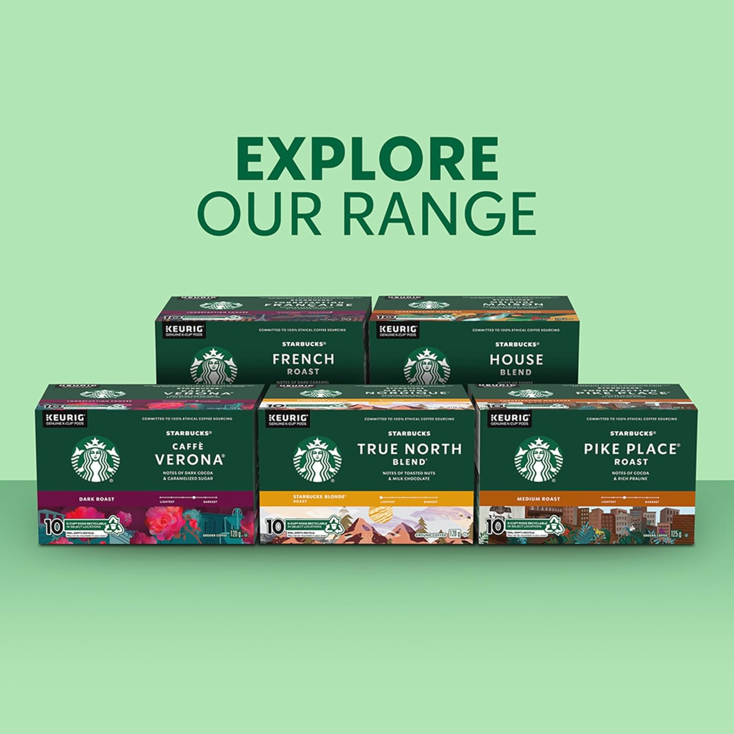 True North Blend Blonde Roast Coffee K-Cup Pods - 10 Count | 120g/4 oz Box - Premium Flavor