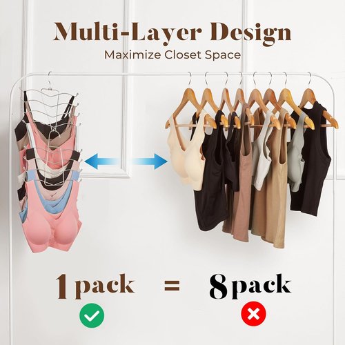 HOUSE DAY Bra Hangers - Space-Saving Closet Organizer for Bras, Camisoles & Accessories | 2 Pack