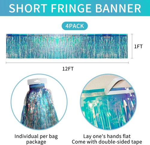 Iridescent Tinsel Garland 48FT - Sparkling Birthday Decorations for Girls | Mermaid & Unicorn Party Supplies
