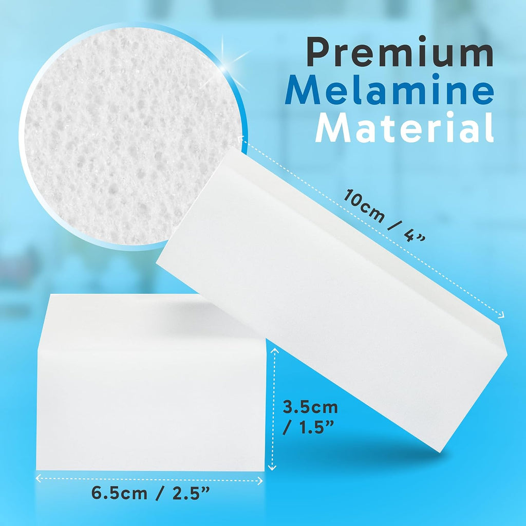 Skiennix Extra Large Eraser Sponge - Thick, Long-Lasting Melamine Cleaning Pads | 20 Pack, White Foam for Walls & Floors